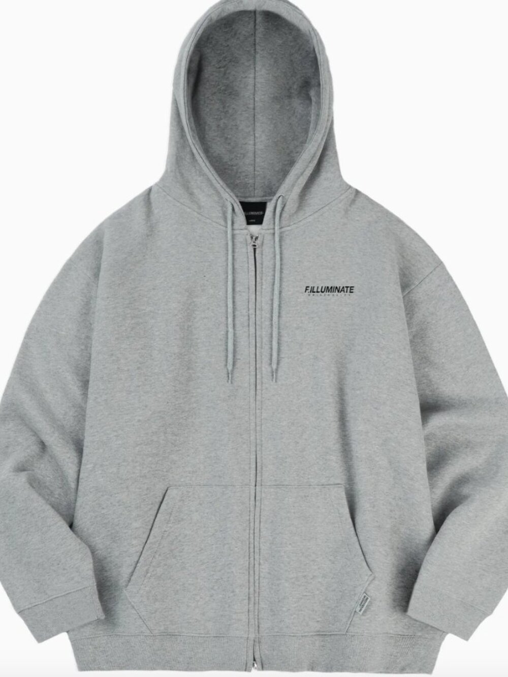 F.Illuminate Dualize Logo Oversized Zip-Up Hoodie – Grey – Medium